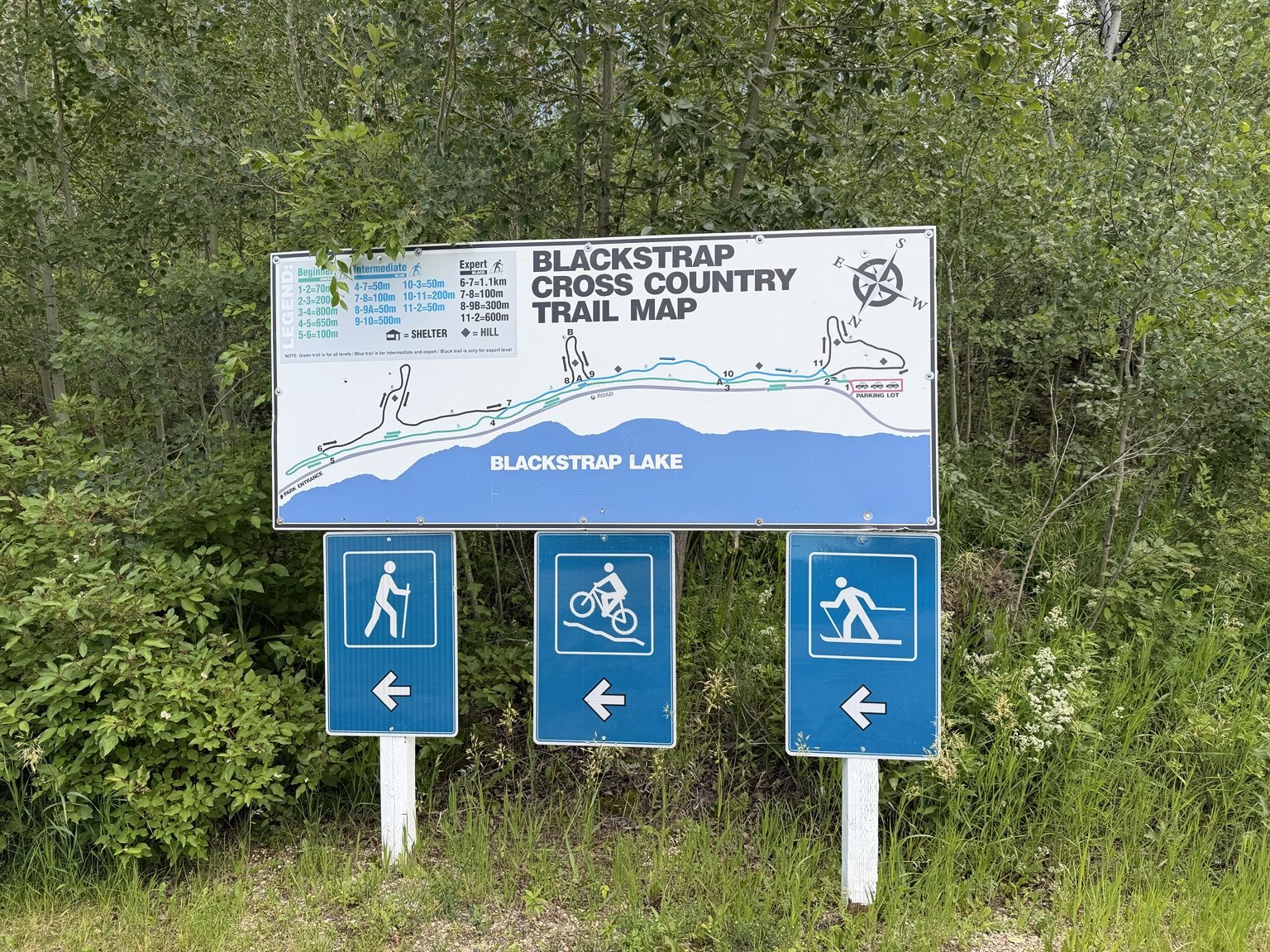 Blackstrap cross-country trail map showing beginner, intermediate and expert routes