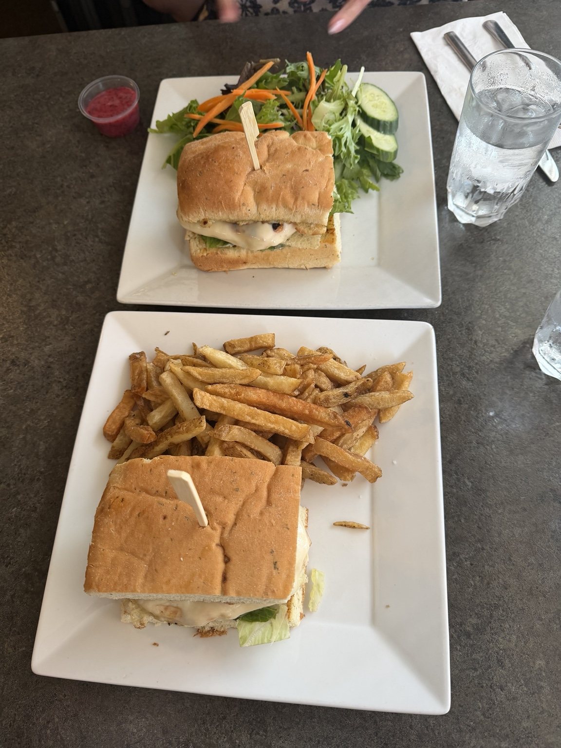 Sandwiches, salad and fries served at Johnny's Bistro in Humboldt